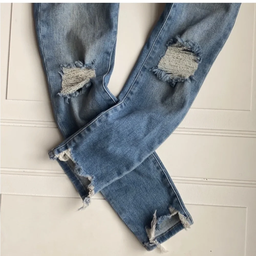 FRAME Denim Le High Skinny Crop Distressed Jeans Size 25 - Picture 4 of 7
